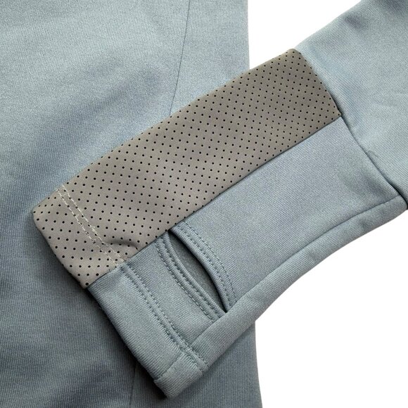 OISELLE Blue Full Zip Jacket Reflective Silver Neck and Sleeves. Size Women's L - Picture 8 of 10